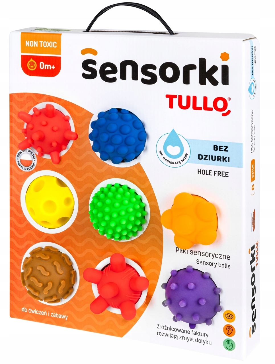 Senzorické loptičky Sensorki 8 ks bez otvoru 419 TULLO